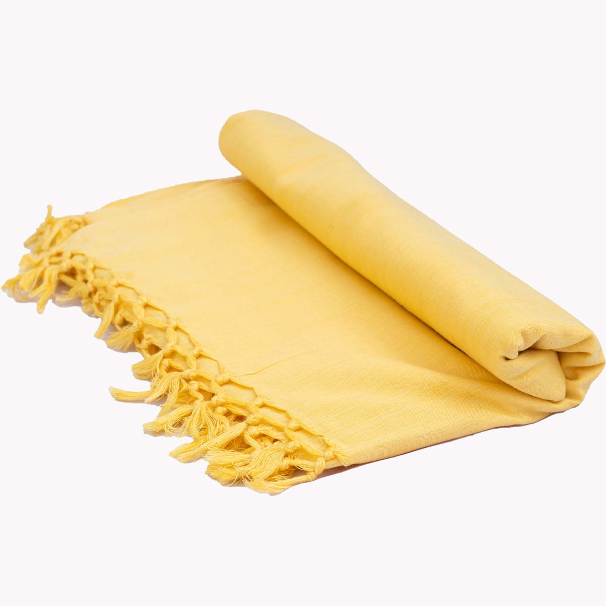 Bhagalpuri Dull Andi Chadar Plain Double Thread 54X100 inch Yellow