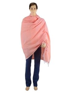 Bhagalpuri Dull Andi Chadar Plain Double Thread 54X100 inch Dark Orange