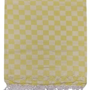 Bhagalpuri 3D cotton chadar Chekered 53 x 100 inch Yellow