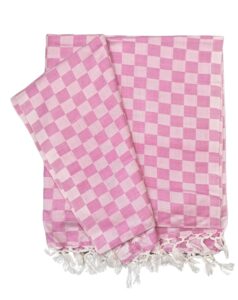 Bhagalpuri 3D cotton chadar Chekered 53 x 100 inch Pink