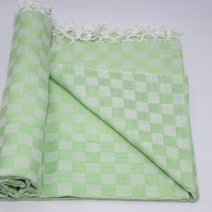 Bhagalpuri 3D cotton chadar Chekered 53 x 100 inch Parrot Green