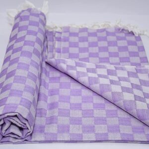 Bhagalpuri 3D cotton chadar Chekered 53 x 100 inch Purple