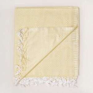 Bhagalpuri Designer Cotton Chadar 53x100 inch Yellow