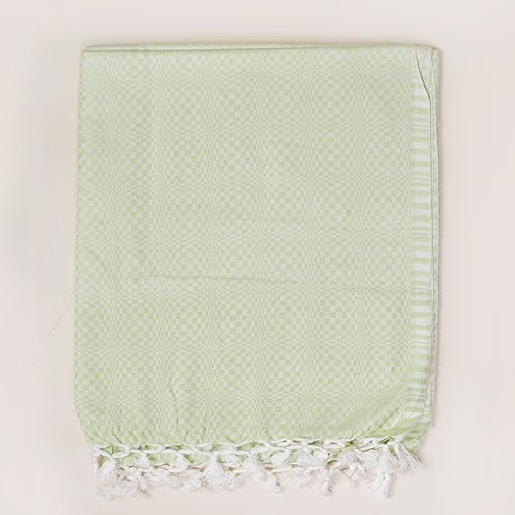 Bhagalpuri Designer Cotton Chadar 53x100 inch Parrot Green - Image 4