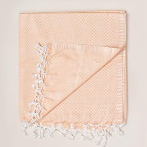 Bhagalpuri Designer Cotton Chadar 53x100 inch Light Orange