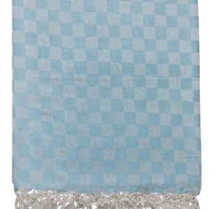 Bhagalpuri 3D cotton chadar Chekered 53 x 100 inch Turquoise
